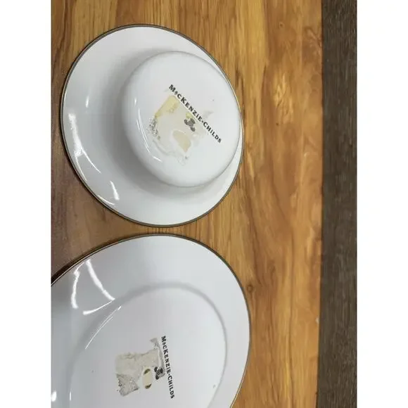 Mackenzie Childs CHICKEN Baby Plate & Bowl Set